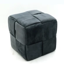 Customized Storage Ottoman Pouf Foot Rest Stool Chair Velvet Fabric Tufted Chesterfield Pouf Ottoman Foot Stool