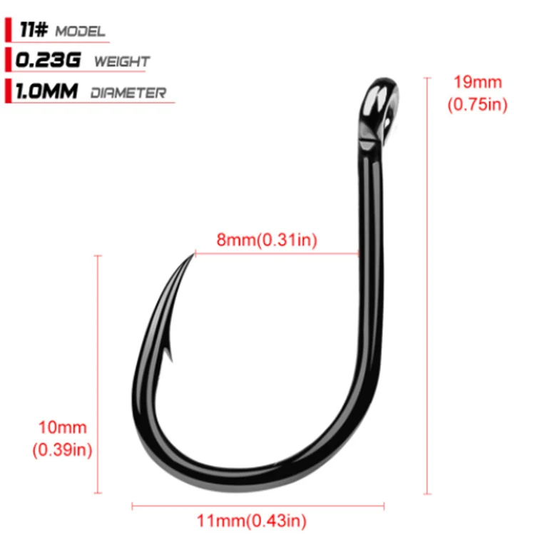 200pcs sliver wacky hook high carbon Steel worm fishing hooks for sea fishing