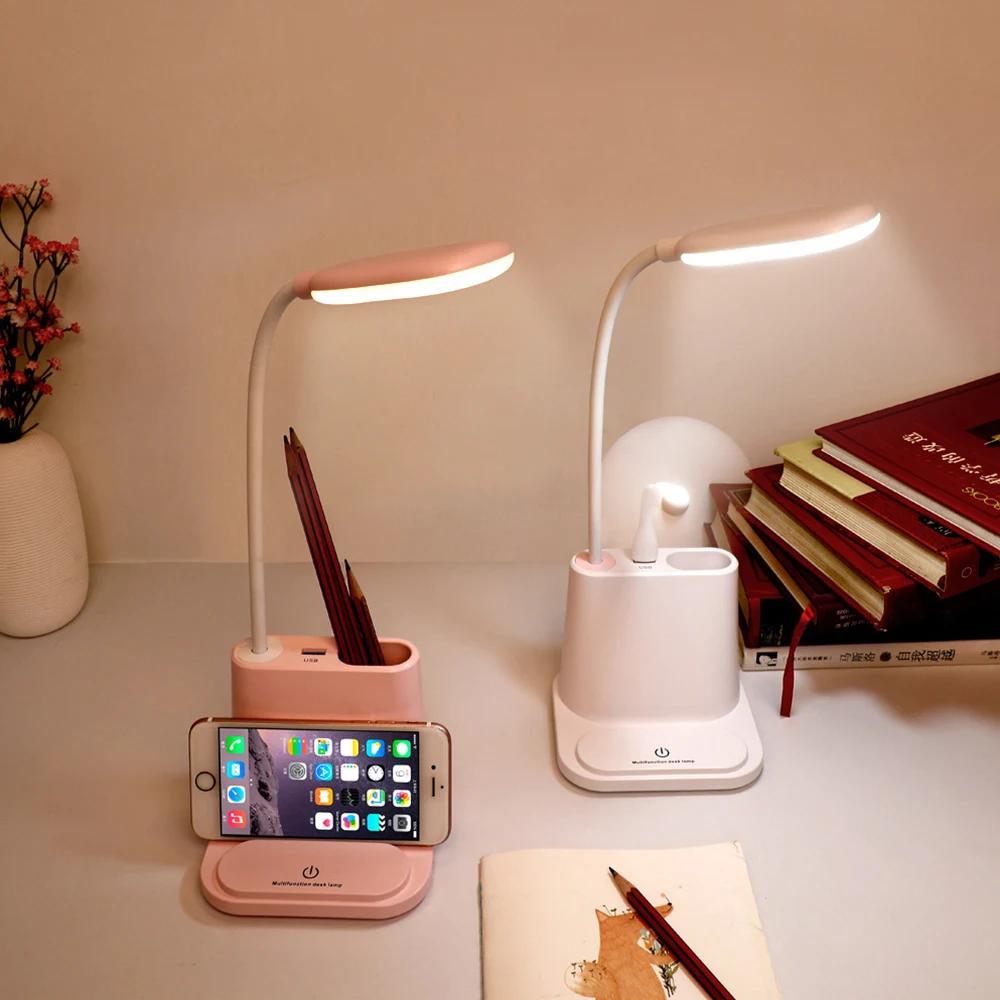 YOUKOYI LED Desk Lamps for Home Office, Rechargeable Battery Operated White