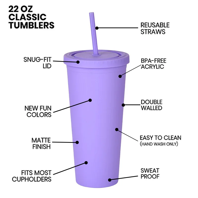 22oz Acrylic Tumbler With Smooth Lids And Straws Plastic Skinny Sublimation  Tumblers Spipy Cup Travel Mugs Water Bottle Reusable Container In Bulk  Wholesale From Bigtree_store, $8.2