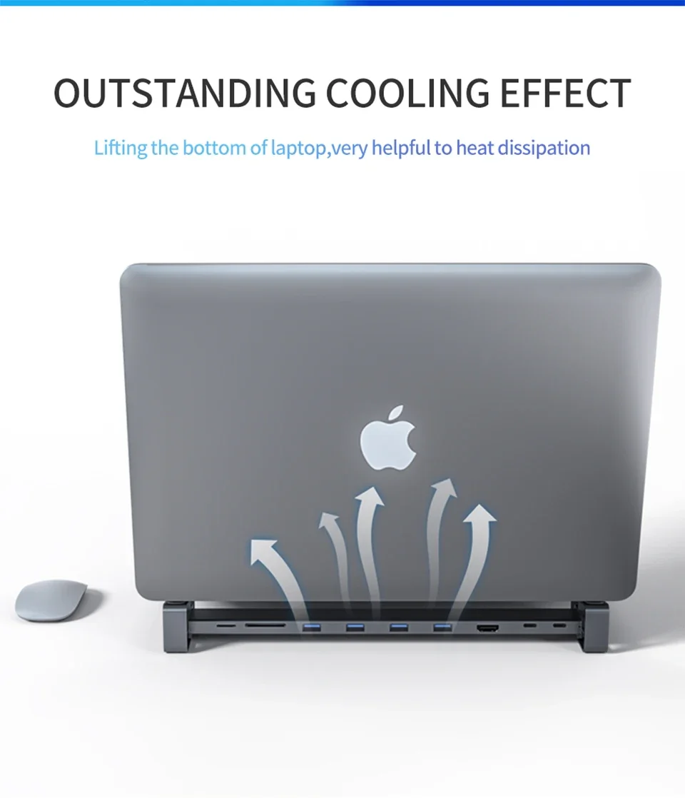 Chinese factory supplier supply  10 In 1 Type C Dock Laptop Stand 4k Hdtv Sd Tf Card Reader Usb3.0 Rj45 Ethernet 10 Ports Usb C Hub Docking Station - Buy 10 Port Usb Hub estacion De Acoplamiento 10 En 1 Usb C Multi Port Expander Type C Hub usb C Hub 10 Port