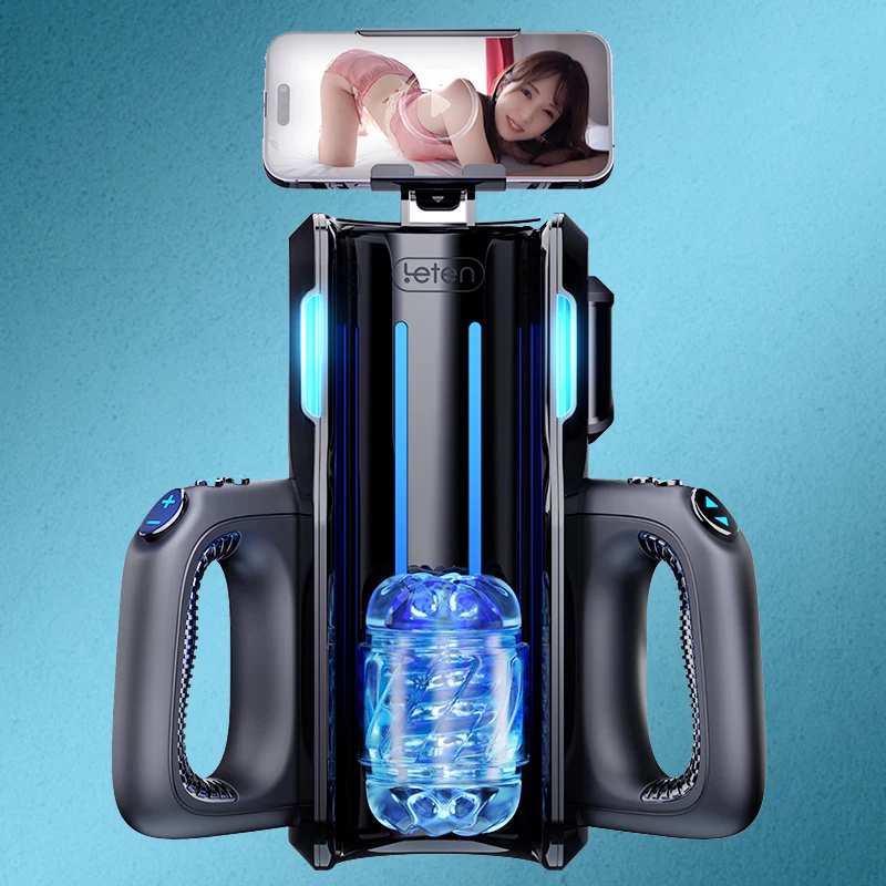 Power King 12times/s Thrusting Hand Free Sex Toy Automatic Male Masturbator Men  Adult Sex Machine with Phone Holder