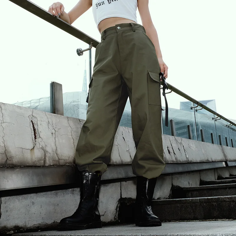 Streamer Bag Buckle Casual Pants 
