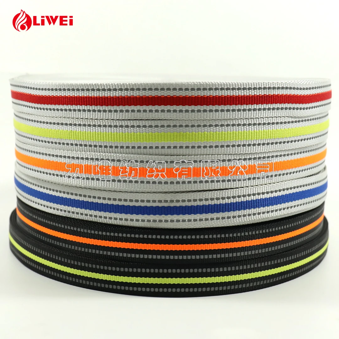 Stocks Popular Many Colors 2.5cm 1 Inch Reflective Nylon Webbing Tape for Dog Collar Pet Leash