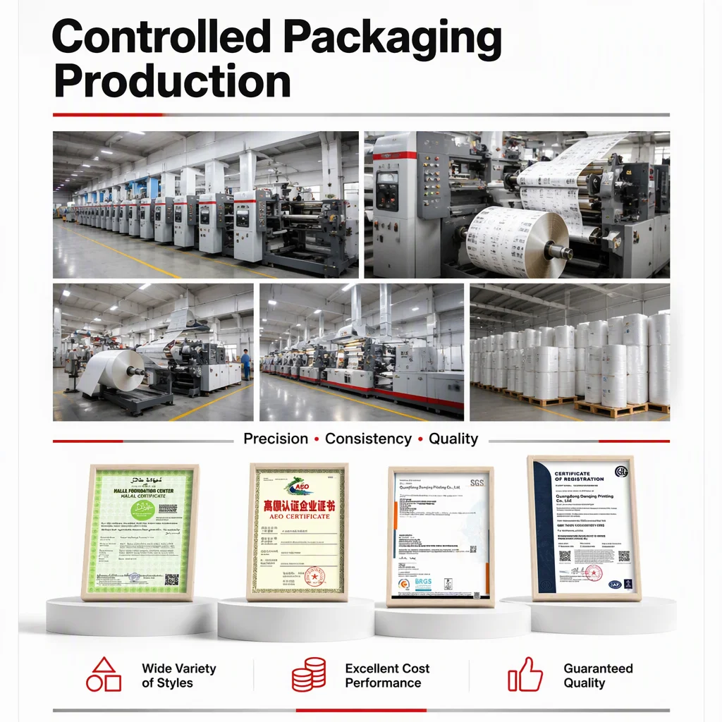Food Grade Packing Film Tomato Sauce Biscuit Snack Candy  Roll Stock Packing Ketchup Sachet Packaging Roll Film