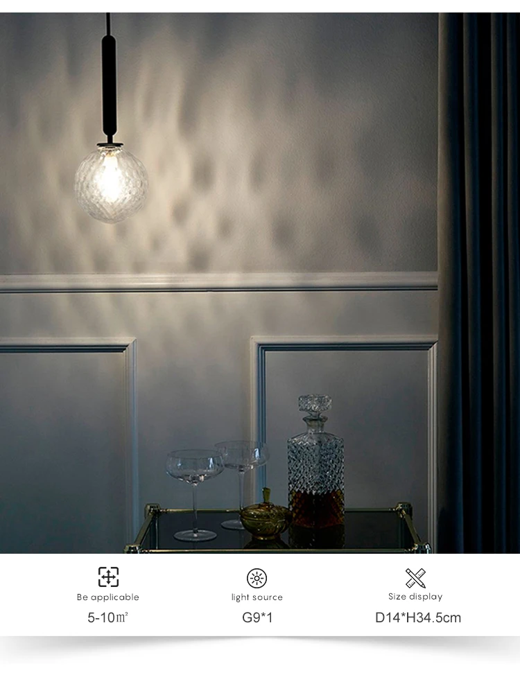 Fashion Design Indoor Home Cafe Restaurant Decoration Modern Glass Led Pendant Light