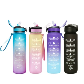 Amazon top seller plastic 1gallon tritan water bottle gym 32oz Motivational Water Bottle with motivational time marker