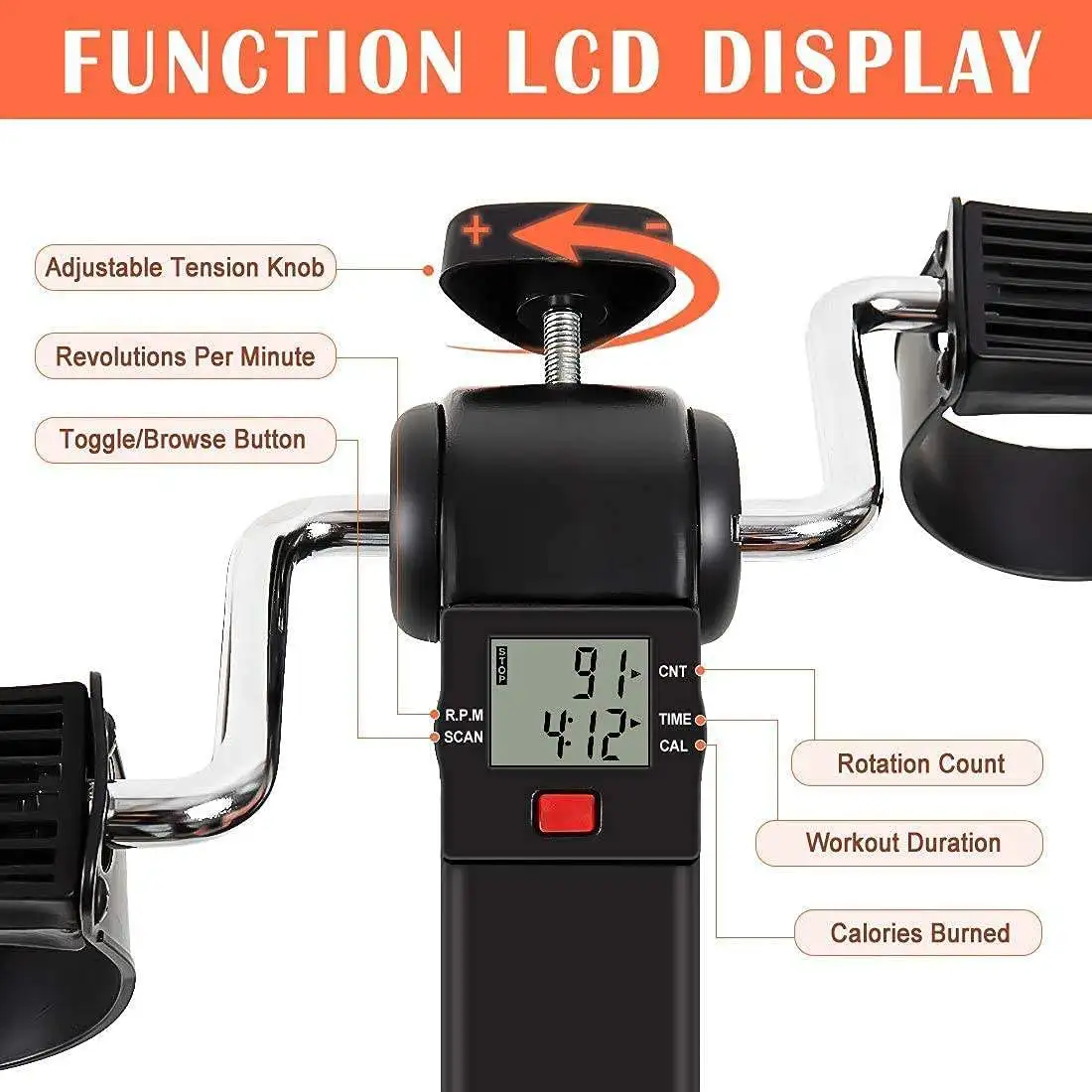 Mini Double Pedal Exercise Bike Mini Folding Home Use Fitness Pedal Exerciser for Leg