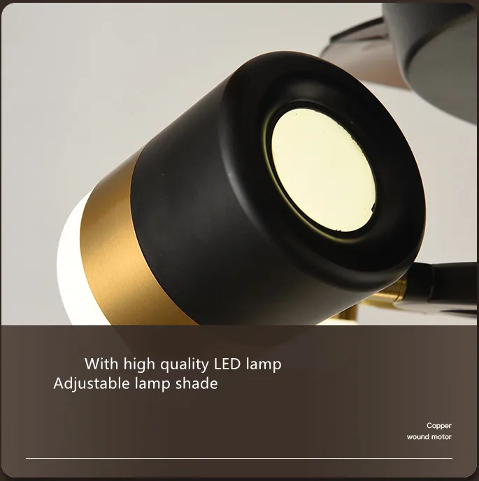 High Quality Modern invisible ABS blade ceiling fan chandelier lighting remote control pendant lamp with led light