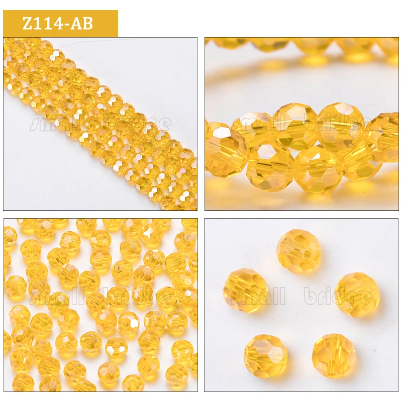 Factory direct 3 4 6 8mm Round Spacer Glass Beads With Holes Jewelry Accessories For Necklace Earring details