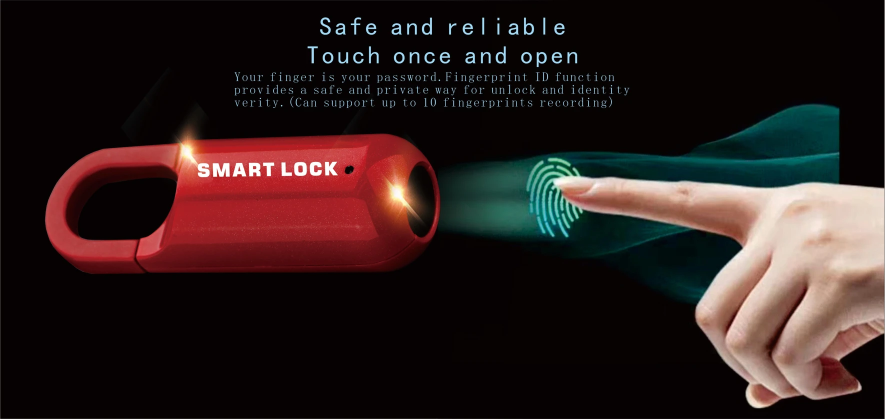 M01 Finger Recognition Print Smart Fingerprint Doors Lock Bag Cabinet Bicycle Toolbox Playground Truck Dormitory Padlock Locks