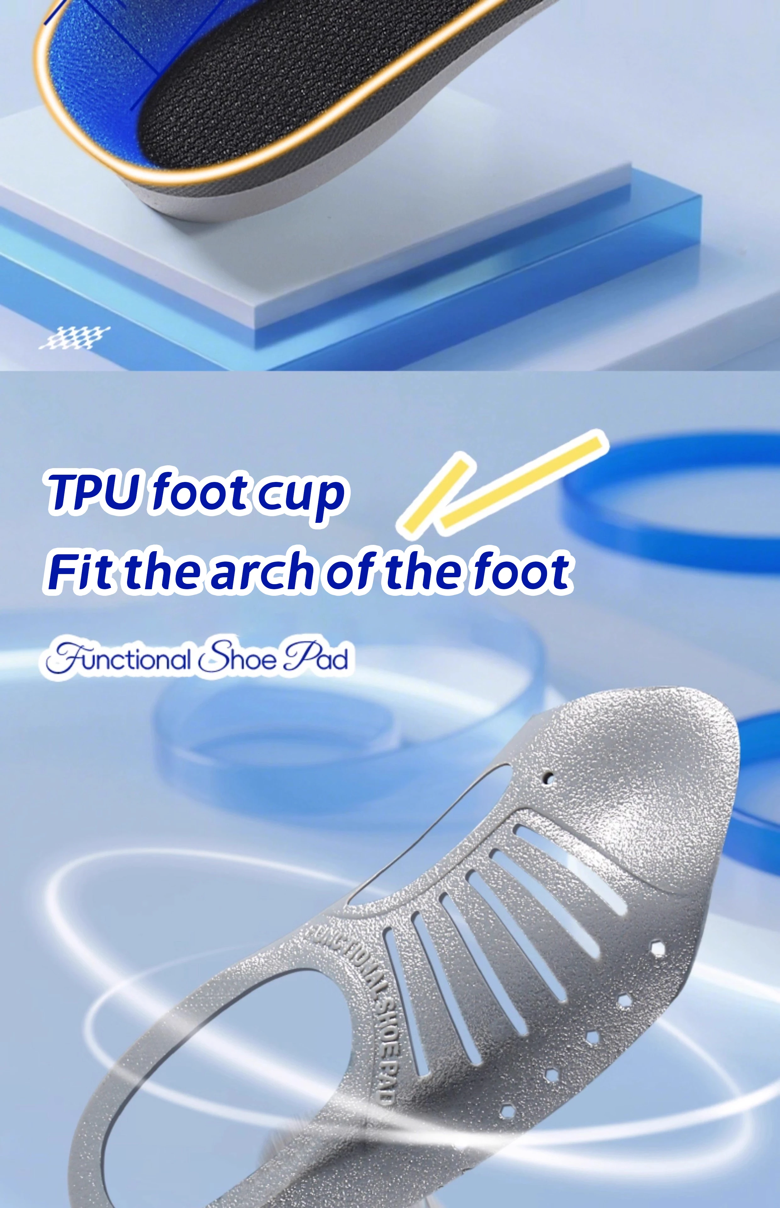 Lightweight Badminton Shoes Cushion Quick Turn Stable Support Honeycomb Shock-Absorbing Design Comfort Insoles for All Sports