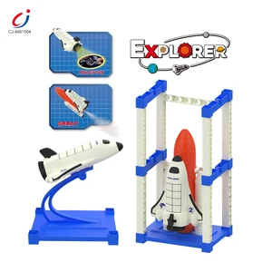 Chengji Rocket Launcher Build Blocks 2-in-1 Spray Projection Space Plane Space Projector Flashlight Toy