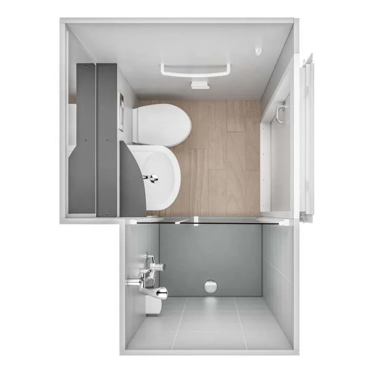 Private Order Sided Glass Modular Prefab Combination Toilet Bath Pods Bathroom Shower Cabin