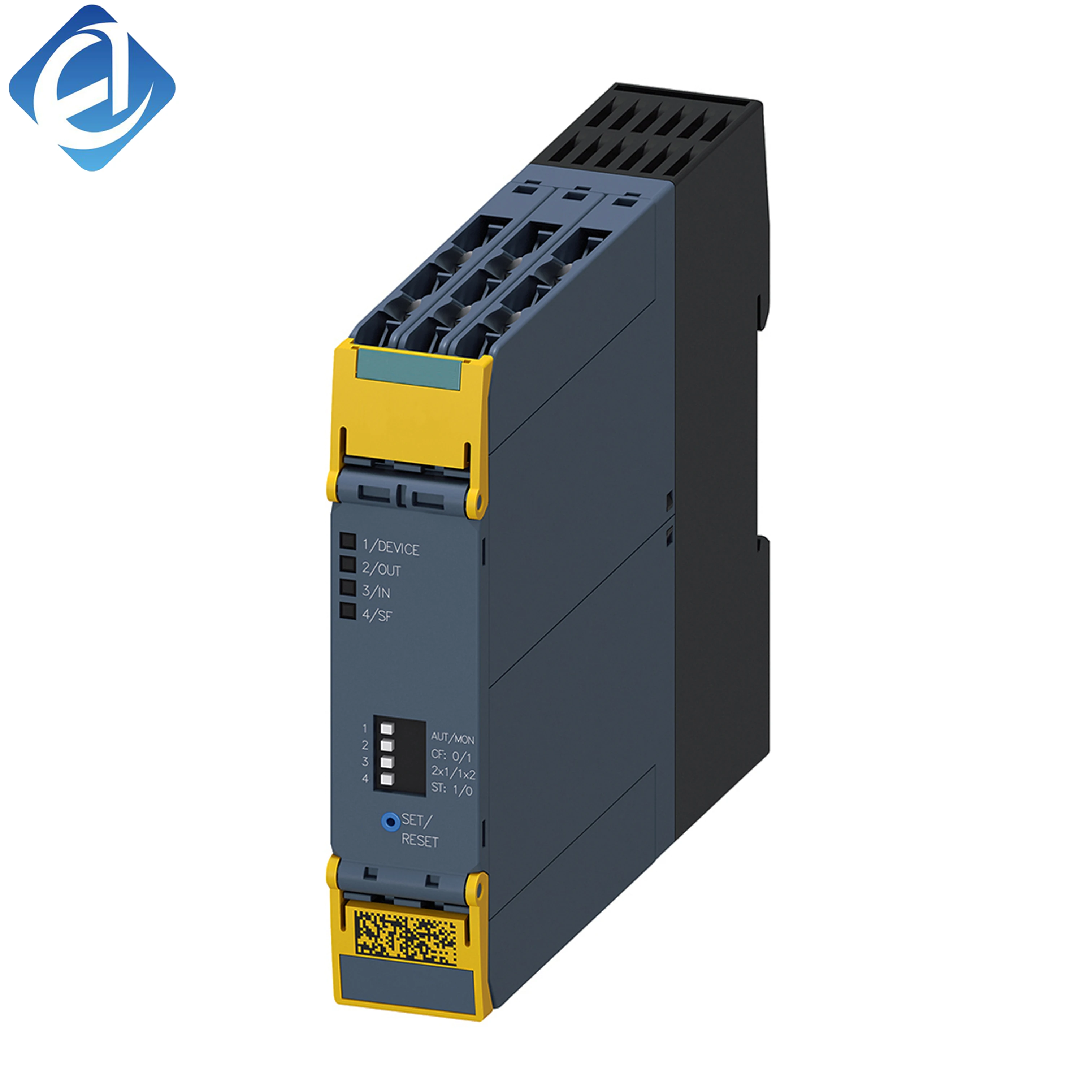 New Original 3SK1121-1AB40 3safety relay from Siemens SIRIUS 3SK series. For emergency stop, safety gate and light curtain monitoring. 24V AC/DC supply, 3 safety outputs, 1 auxiliary output, meets Cat.4 / PL e / SIL3. With start interlock