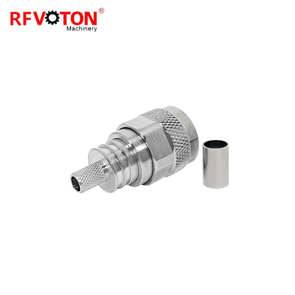Crimp Brass Solderless N Male Plug Connector for RF Coax H-155 Cable Jack Adaptor Without Welding details