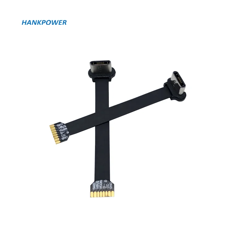 USB C to 8 Pin Injection Mold Flat FPC FPV Cable Type C T Shape Male Wireless Charging Plug With FPC Flexible Row Cable