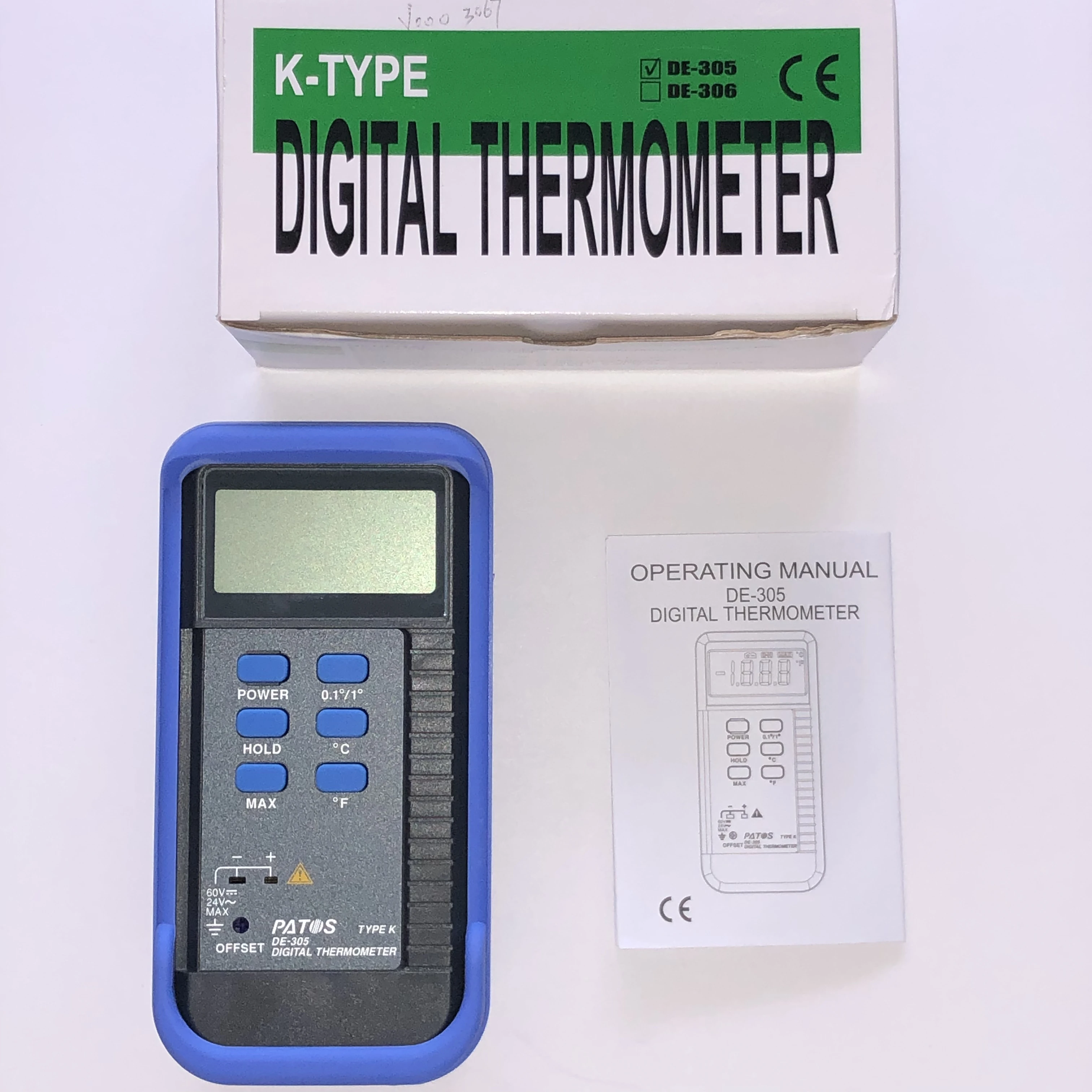 Portable K-Type Thermocouple Digital Thermometer DE-305 Single Channel