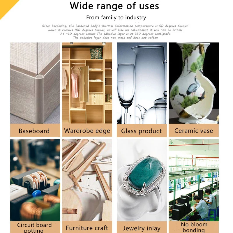 China Factory Hot Selling 5 Minutes Quick Dry 50ml Epoxy AB Glue with Glue Gun Epoxy Resin Transparent 1:1