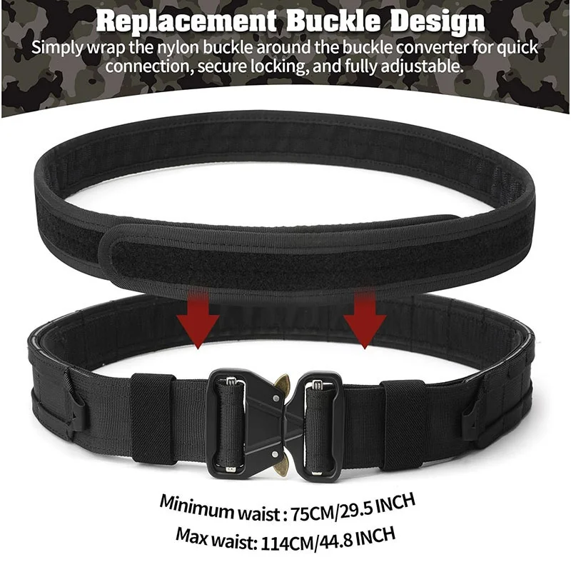 Adjustable Outdoor Quick Release Tactical Heavy Duty Belt Quick-release Buckle High Density Material Tactical Waist Belt