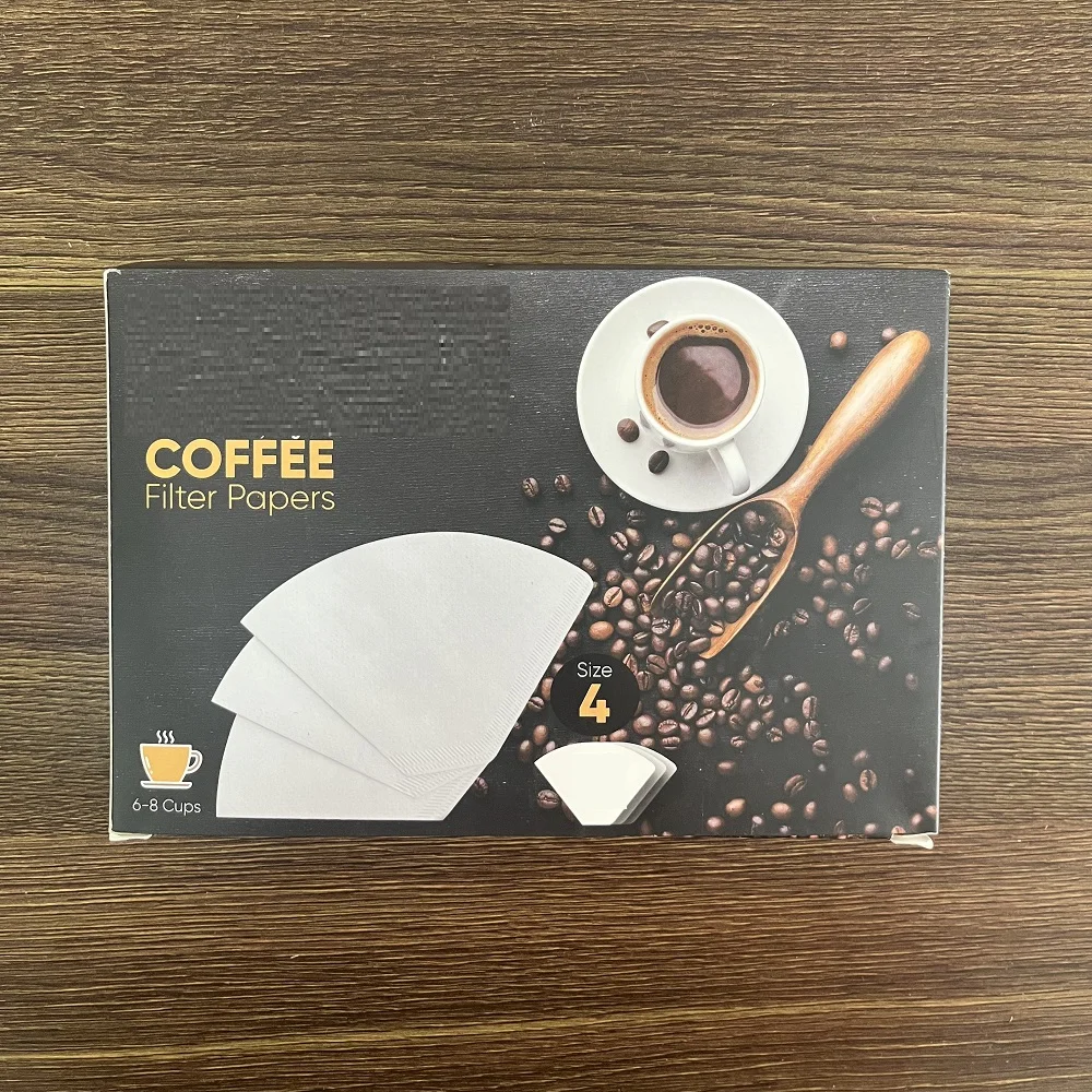 Coffee Filter Paper Fan Shaped Drip Filters Unbleached And White For