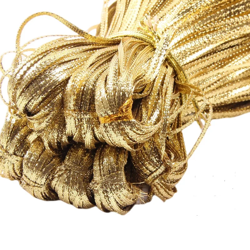 1mm rope elastic metallic string gold