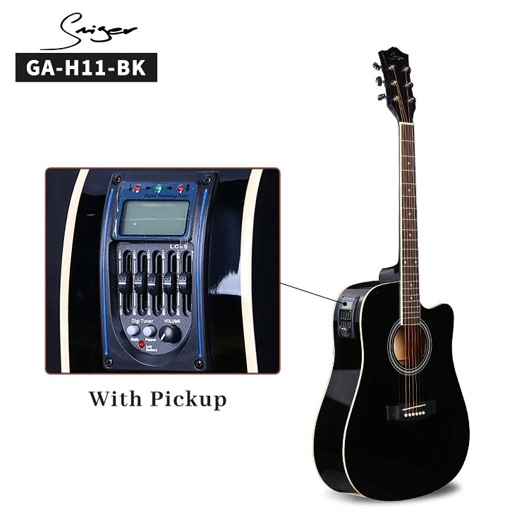 Smigerエレクトリックアコースティックギター41インチピックアップEQ