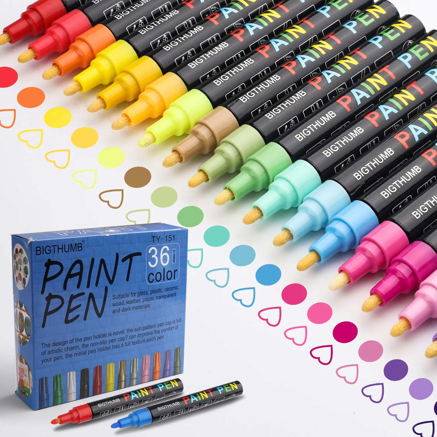 24 Fine Acrylic Paint Pens 0.7mm Rock Painting Pens Waterproof Pens for Glass 