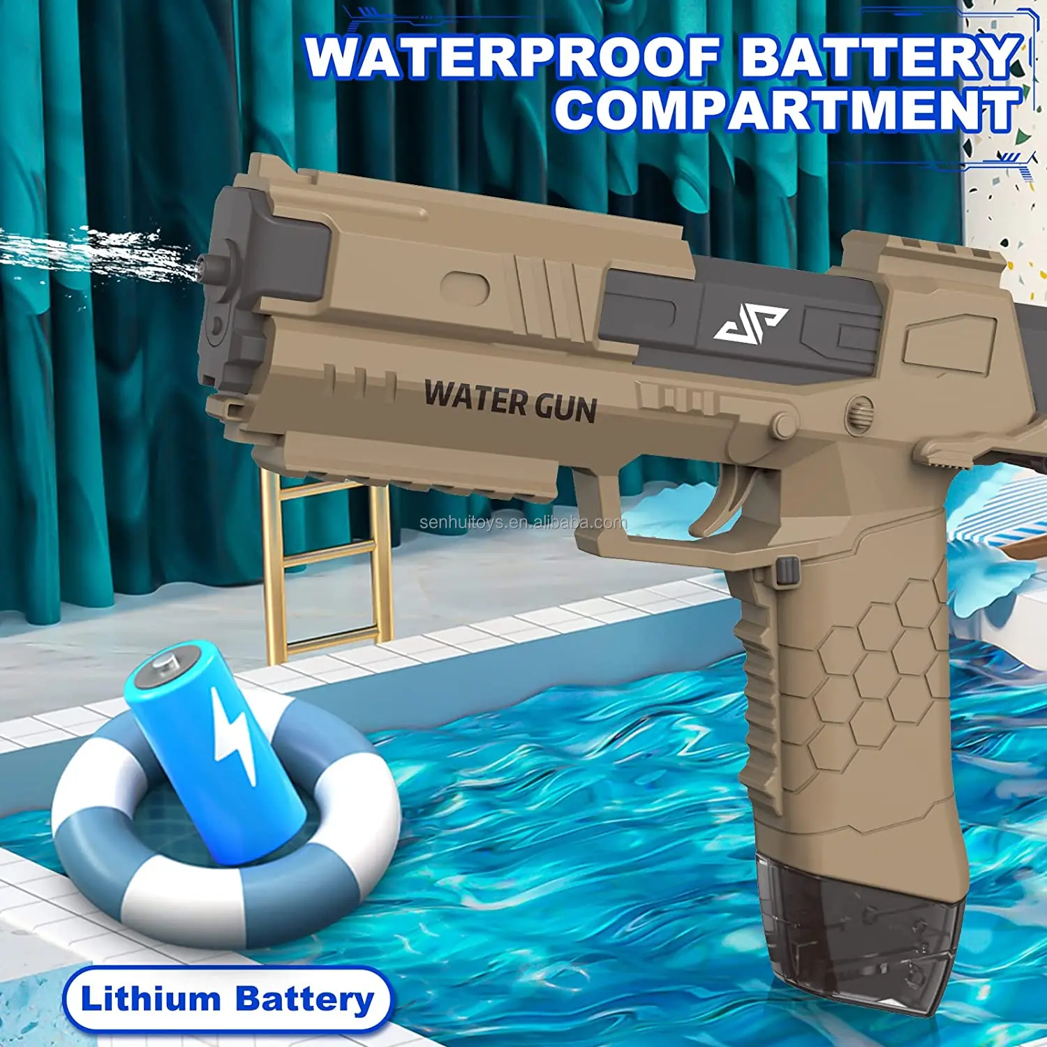 Electric Water Gun Glock Water Machine Gun Automatic Super 434cc+58cc