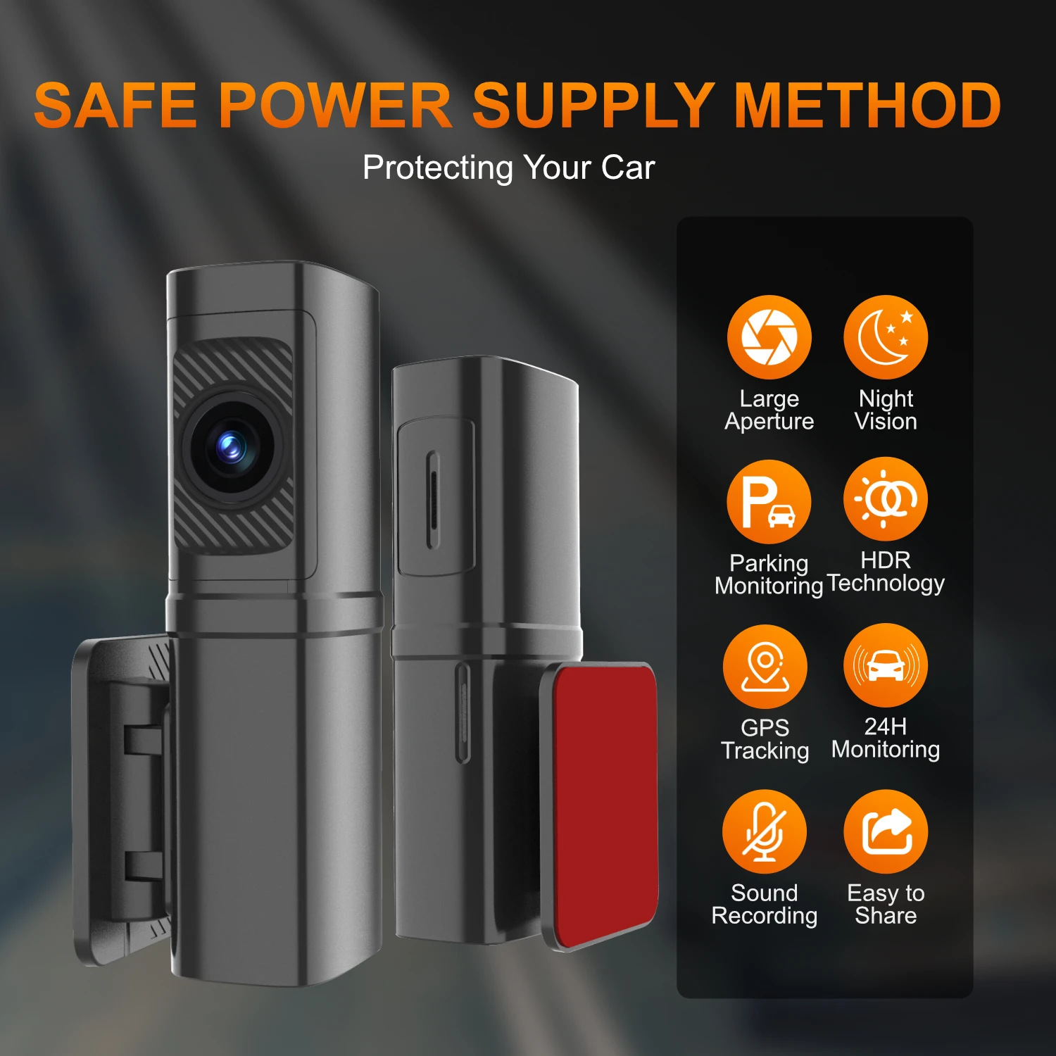 Dual Lens Full HD 1080P Dash Cam with 4