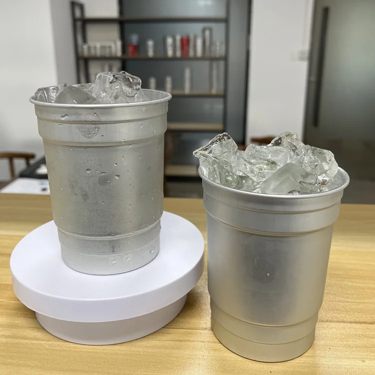 China Factory Wholesale Bar Barware Accessories Recyclable Reusable Metal Beer Customized Aluminum Cup