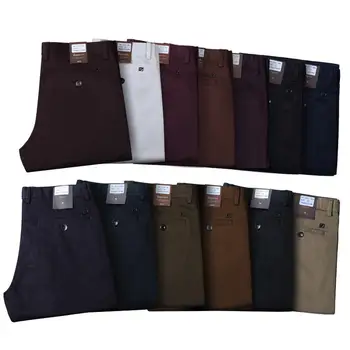 Men's high-waisted elastic pants, thin chinos for work and office, business and social wear, summer