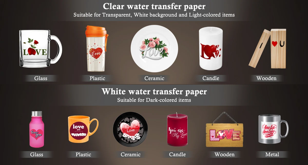 Factory High Quality Water Slide Glass Ceramic Decal A4 Sublimation Water Transfer Paper