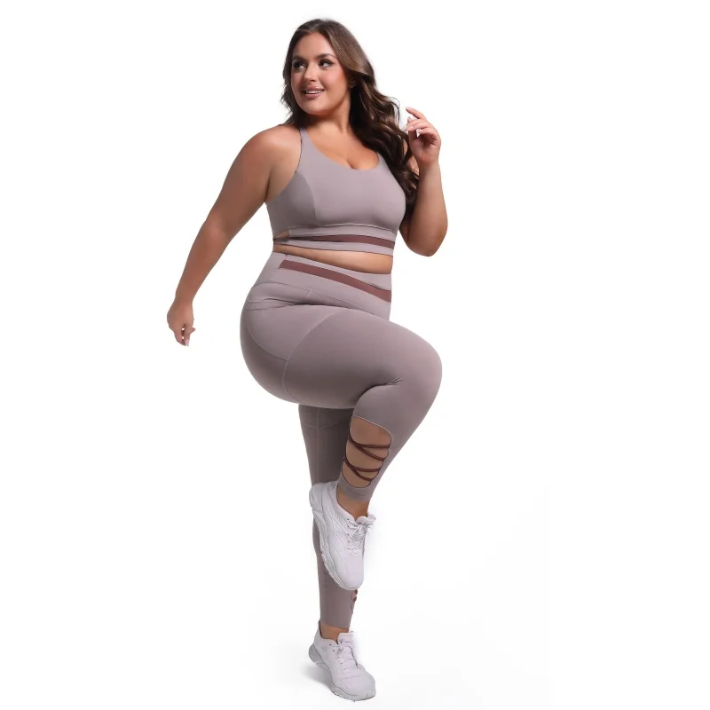 product odm oem workout sets for women 2 piece exercise outfits 5xl plus size solid color fitness leggings yoga pants workout conjuntos-59