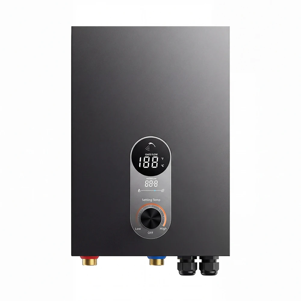 Customized 27KW 240V Metal LED Digital Display Instant Electric Water Heater for Home Commercial Use manufacture