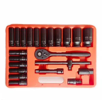 High Torque Car Repair Kit with 1/2" Ratchet Wrench/Impact Socket and Accessories