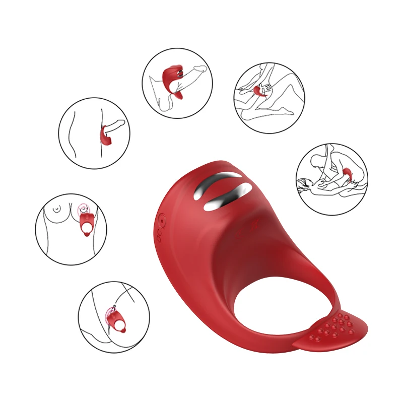 Wireless Remote Control 7 Speeds Frequencies Vibrating Cock Ring Dildo Ring for Man Delay Ejaculation