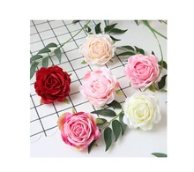 Colorful Silk Artificial Flower Heads Wholesale Multicolor Artificial Flower Rose faux Flower For Wedding Decoration