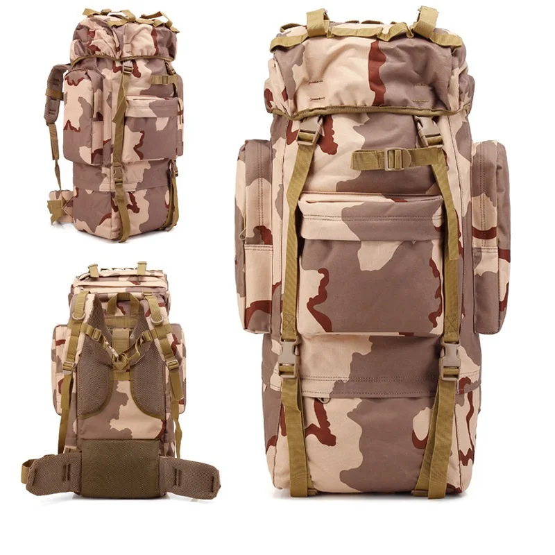 65L Camping Molle Bag Waterproof Mountaineering Large Capacity Tactical Travel Backpack for Hiking Climbing supplier