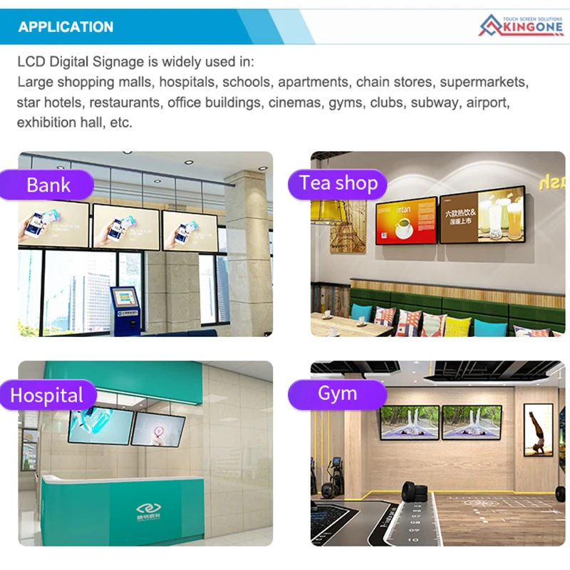 Wall Mount Led Lcd Display Advertising Player 42 Inch Touch Screen Monitor