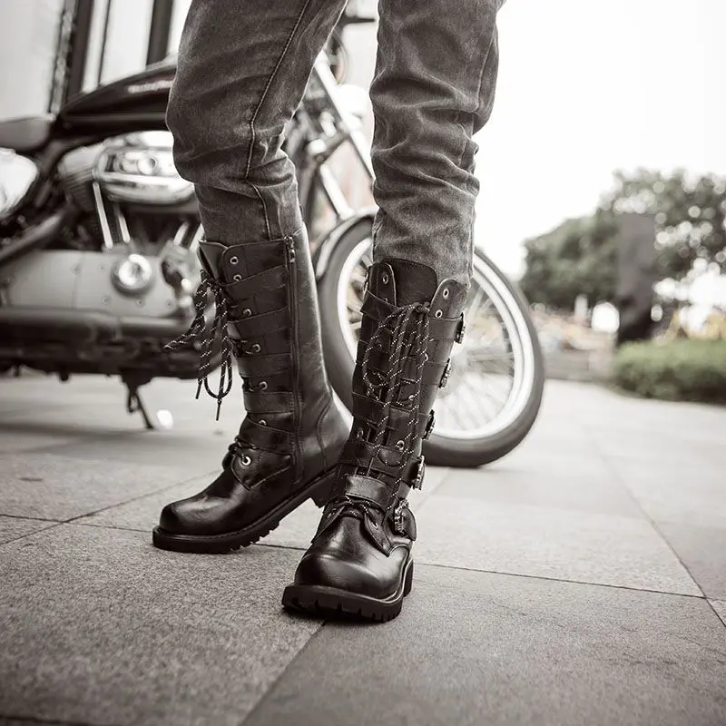 靴 00s - Gimmick Side Belt Long Boots PUNK 00s - Gimmick Side Belt Long Boots PUNK
