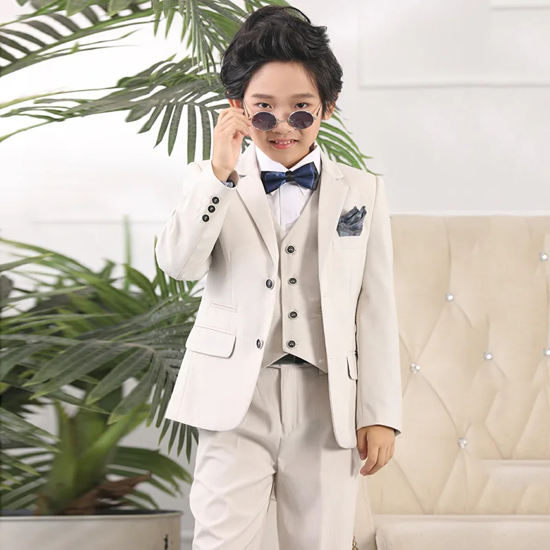 Custom Made Children Clothes Boys Korean Boy White Suit Kids Formal Suit