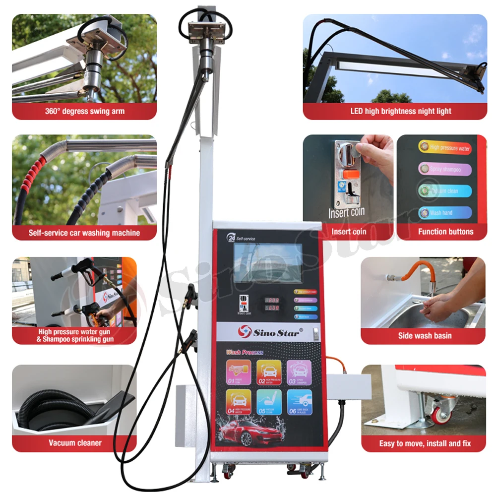 2014 CE Coin /card Operated Self Service Car Wash/self-service Self Service Car Washing Machine From Sino Star