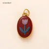 Red Background Tulip Charm