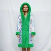 Verde con paillettes AB bianche