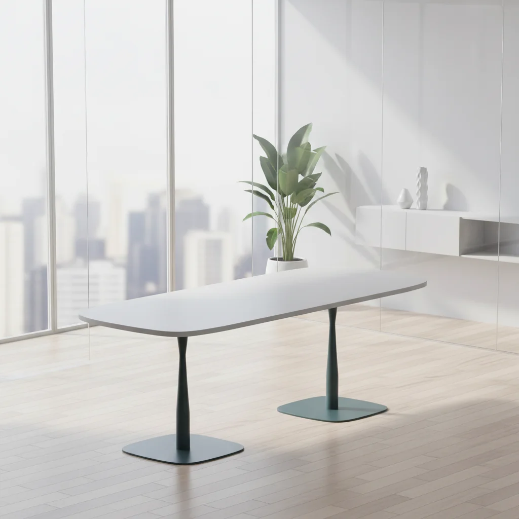 Functional Foldable Conference Table Wood Leg Base Boardroom Meeting Desk Professionals Modern Office Setup Business Furniture 3