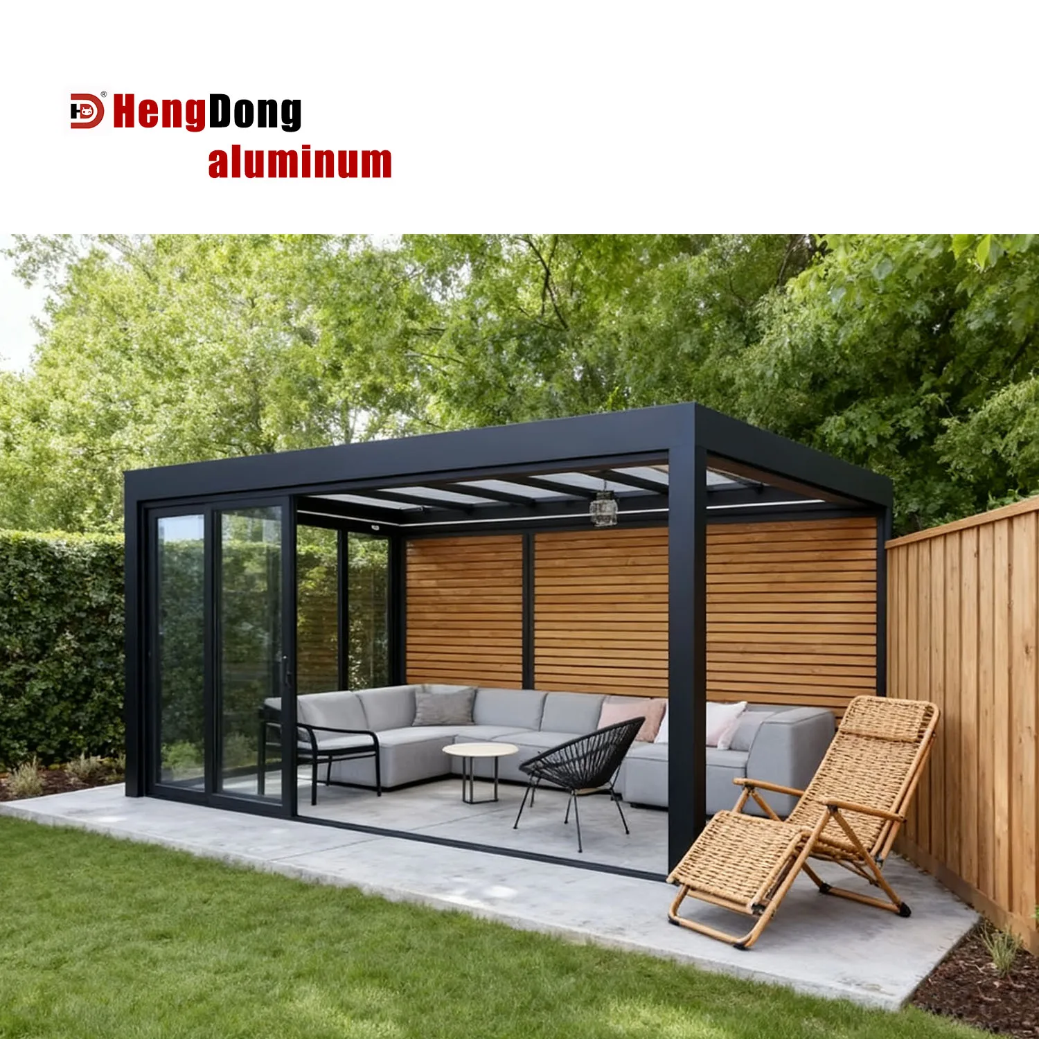 Wholesale Modern Solarium Sunroom Glass House All Four Seasons Aluminium Outdoor Hotel Use Triangle Roof Molding