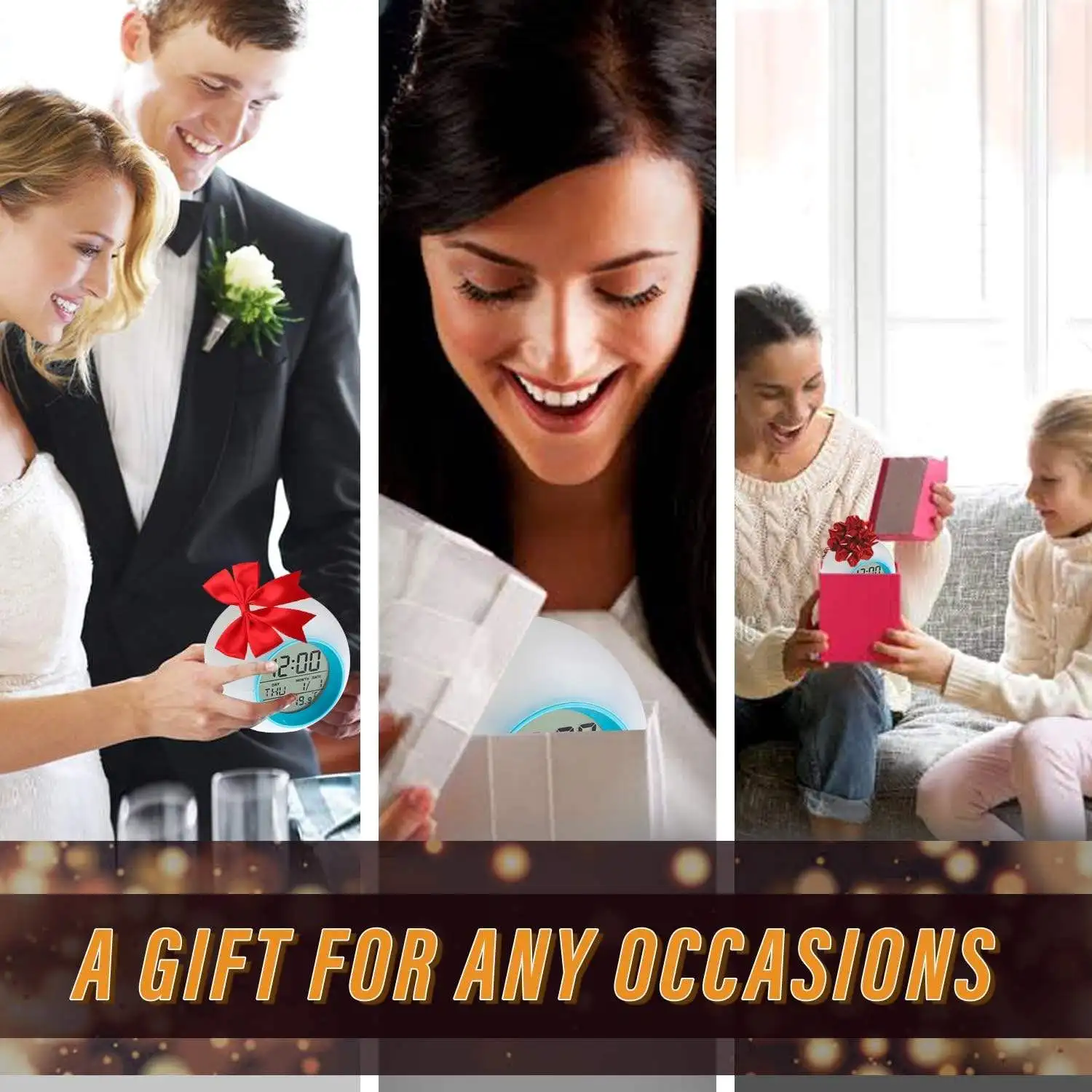 High Quality Snooze Colored Clocks Digital Sunrise Wake up Desk Alarm Clock Wake-up Light