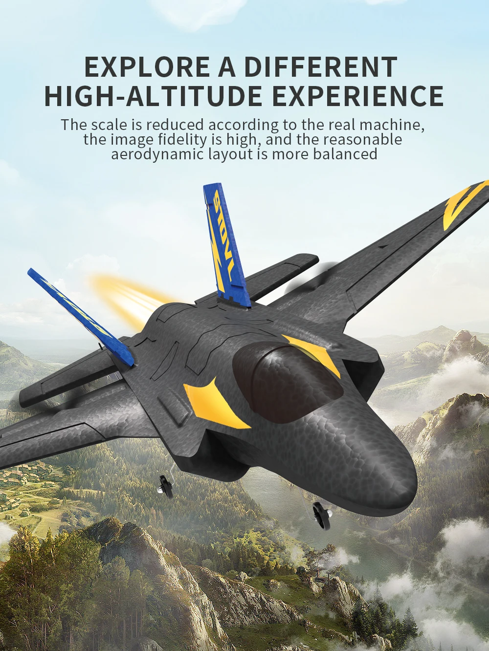 2023 New HOSHI KF605 Glider F35 F-35 Simulation Airplane EDF Jet EPO RC Airplane Scale Modern Fighter Model Hobby Plane Aircraft