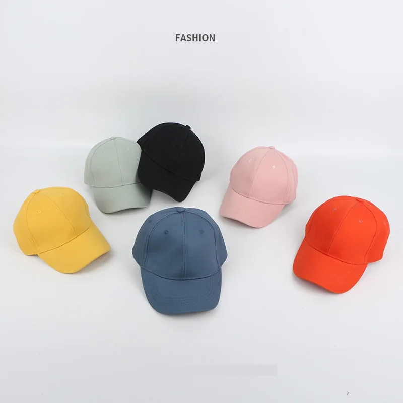 Q844 Cotton Kids Children Baseball Cap Solid Color Snapback Sun Hat Baby Boys Sports Caps